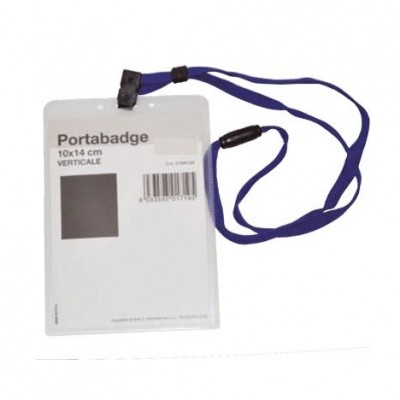 PORTABADGE IN PVC FLESSIBILE CON CORDONCINO 105X148